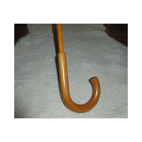 Vintage 90's Salamander Sunflower Print Umbrella w/Wooden Handle & Brass Tip - Picture 6 of 9